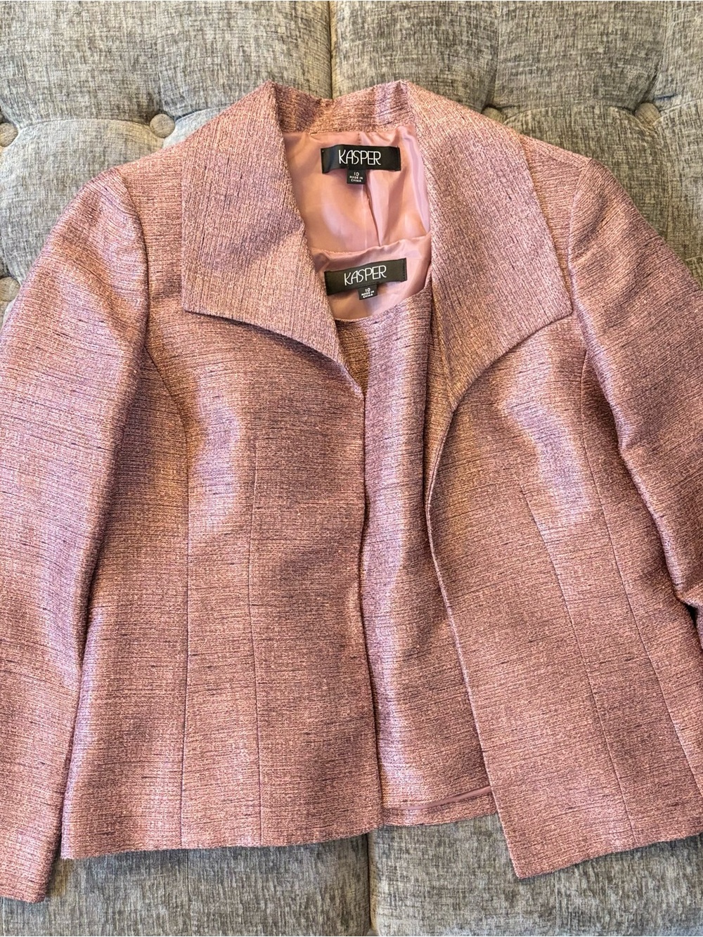 Kasper Women's Rose Pink Tweed Blazer Jacket